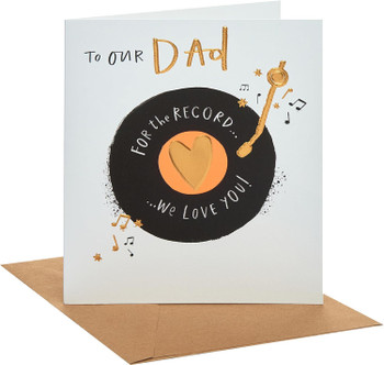 Illustrated Vinyl Record Design Dad Father's Day Card