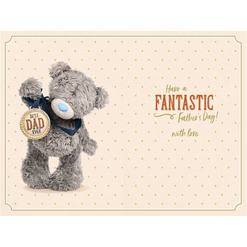 Bear Holding Medal Best Dad 3D Holographic Father's Day Card