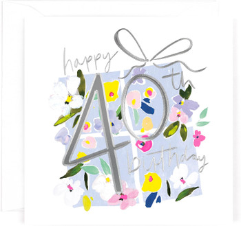Contemporary Floral Design Luxury 40th Birthday Card