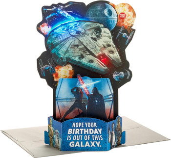 Star Wars Theme Pop Up Birthday Card with Music Out of this Galaxy