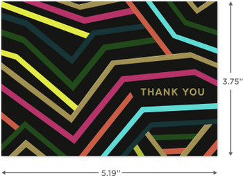 Neon Graphics Design Thank You Card Multipack 10 Cards with White Envelopes
