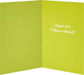 Green Dinosaur Design 4th Birthday Card