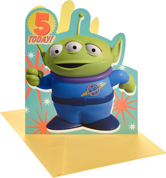 Funny Alien Design 5th Birthday Card