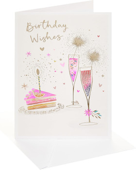 Cake and Glasses Design Birthday Card