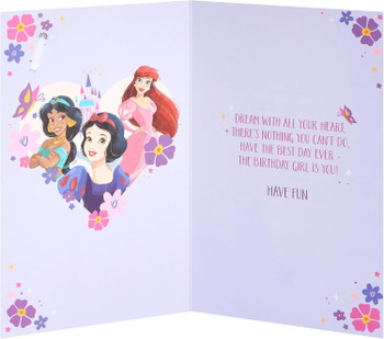 Disney Princess Design Birthday Card with Badge