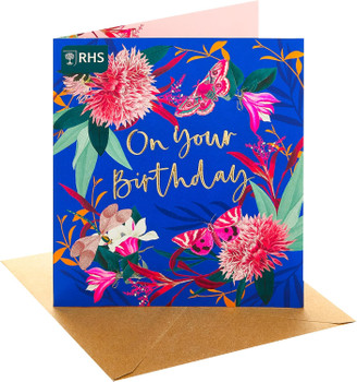 Insects and Florals Design RHS Birthday Card