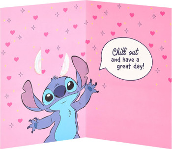 Disney Lilo & Stitch and Rainbow Design Kid's Birthday Card Detachable Keepsake