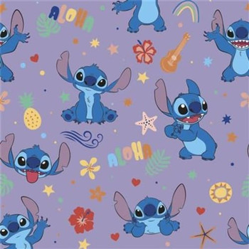 Disney Stitch Purple Design 2m Rollwrap Wrapping Paper For Birthdays/Weddings/Christmas