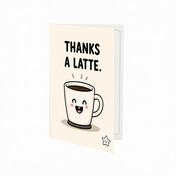 Coffee Cup With Latte Design Thank You Card