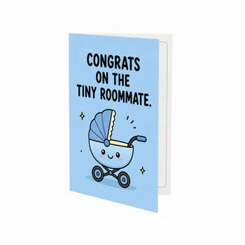 The Tiny Roommate New Baby Congratulations Card
