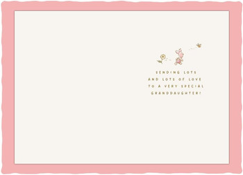 Winnie the Pooh and Piglet Design Granddaughter 1st Birthday Card