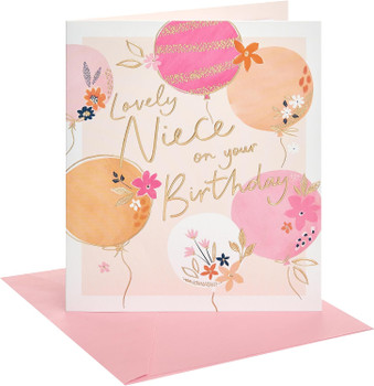 Hand Drawn Balloon Design Niece Birthday Card