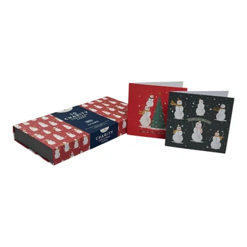 Multipack of 10 Snowman Festive Fun Design Charity Christmas Cards with Envelopes