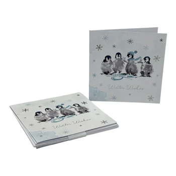 Multipack of 6 Penguins Design Christmas Cards with Envelopes