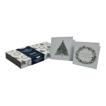 Multipack of 10 Berry Christmas Luxury Design Christmas Cards with Envelopes