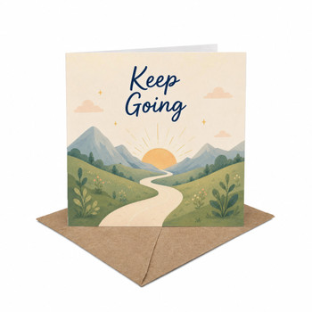 Keep Going Uplifting Progress, Perseverance Inspirational Encouragement Card