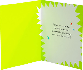 Character with Tongue Out Design Brother Birthday Card