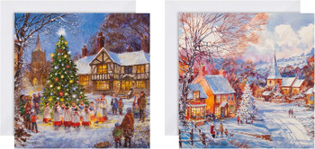 Festive Scene 16 Pack 2 Designs Charity Christmas Cards