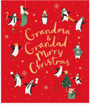 Penguins Design Grandma & Grandad Christmas Card