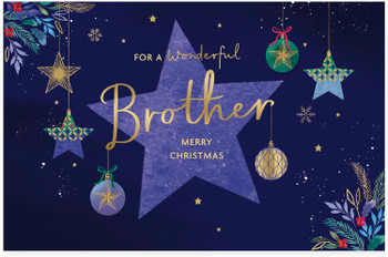 Star Design Brother Christmas Card