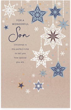 Hanging Stars Design Son Christmas Card