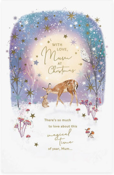 Deer In Snow Design Mum Christmas Card