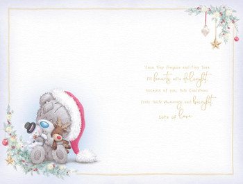 Bear In Reindeer Outfit Wonderful Baby Boy Christmas Card