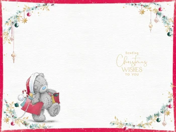 Bear Pushing A Present In The Snow Brilliant Brother Christmas Card