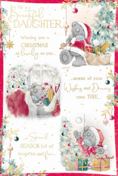 Bear And Presents Beautiful Daughter Christmas Card