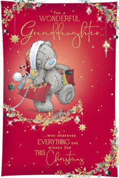 Bear With Gift Bags Wonderful Granddaughter Christmas Card