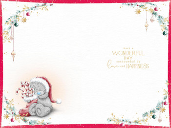 Bear Next To A Stocking Of Presents Amazing Grandson Christmas Card