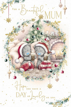 Bears Sat With Hot Chocolate Beautiful Mum Christmas Card
