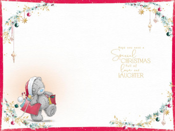 Bear With Stack Of Presents Above Head Fabulous Sister Christmas Card