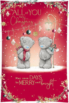 Bears Holding Gifts To All Of You Christmas Card