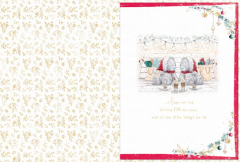 Bears Dancin In Snow Wonderful Wife Luxury Boxed Christmas Card