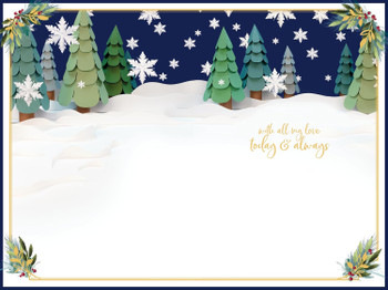 Bear With Paper Heart Gorgeous Wife 3D Christmas Keepsake Card