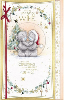 Bears In front Of Xmas Tree Amazing Wife Handmade Christmas Card