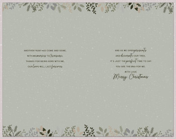 Golden Reindeer & Forest Trees One I Love Large Hand Finished Christmas Card