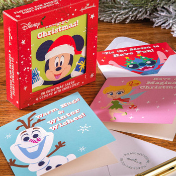 Disney Characters Pack of 20 in 4 Designs Christmas Cards