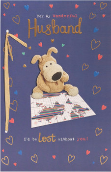 Boofle with World Map Husband  Birthday Card