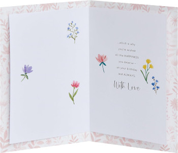 Floral Design With Panel Mum Birthday Card From Son