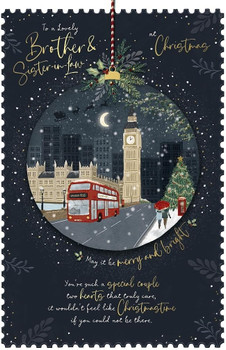 Big Ben In Snow Brother and Sister in Law Christmas Card