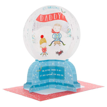 Hallmark Medium 3D Daddy Christmas Card 'Snow Globe'