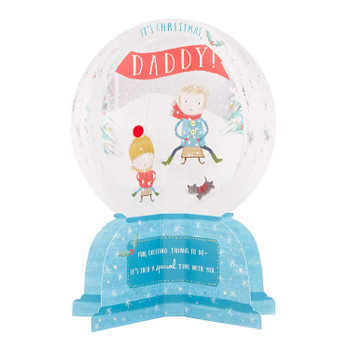 Hallmark Medium 3D Daddy Christmas Card 'Snow Globe'