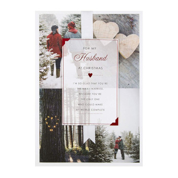 Husband Hallmark Photographic Christmas New Medium Card 'My World Complete'