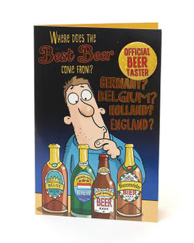 Funny Giggles Birthday Humour Card With Official Beer Taster Badge