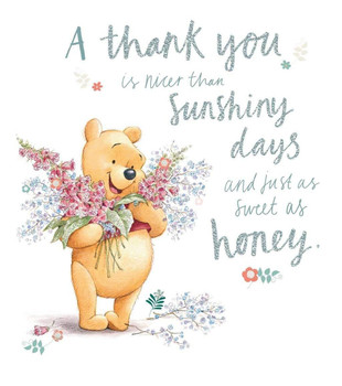 Thank You Disney Winnie The Pooh  'Sweet as Honey' New Hallmark Card