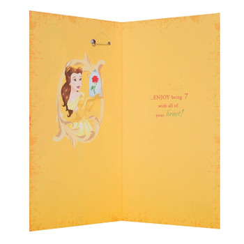 Hallmark Beauty and the Beast 7th Birthday Card "Badge" Medium