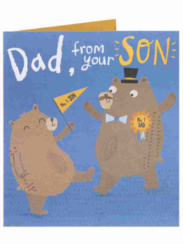 No1 Dad From Your No1 Son Cute Father's Day Greeting Card Lucky To Have You!