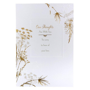Sympathy Card 'Thoughts Are With You' with Gold Foil 